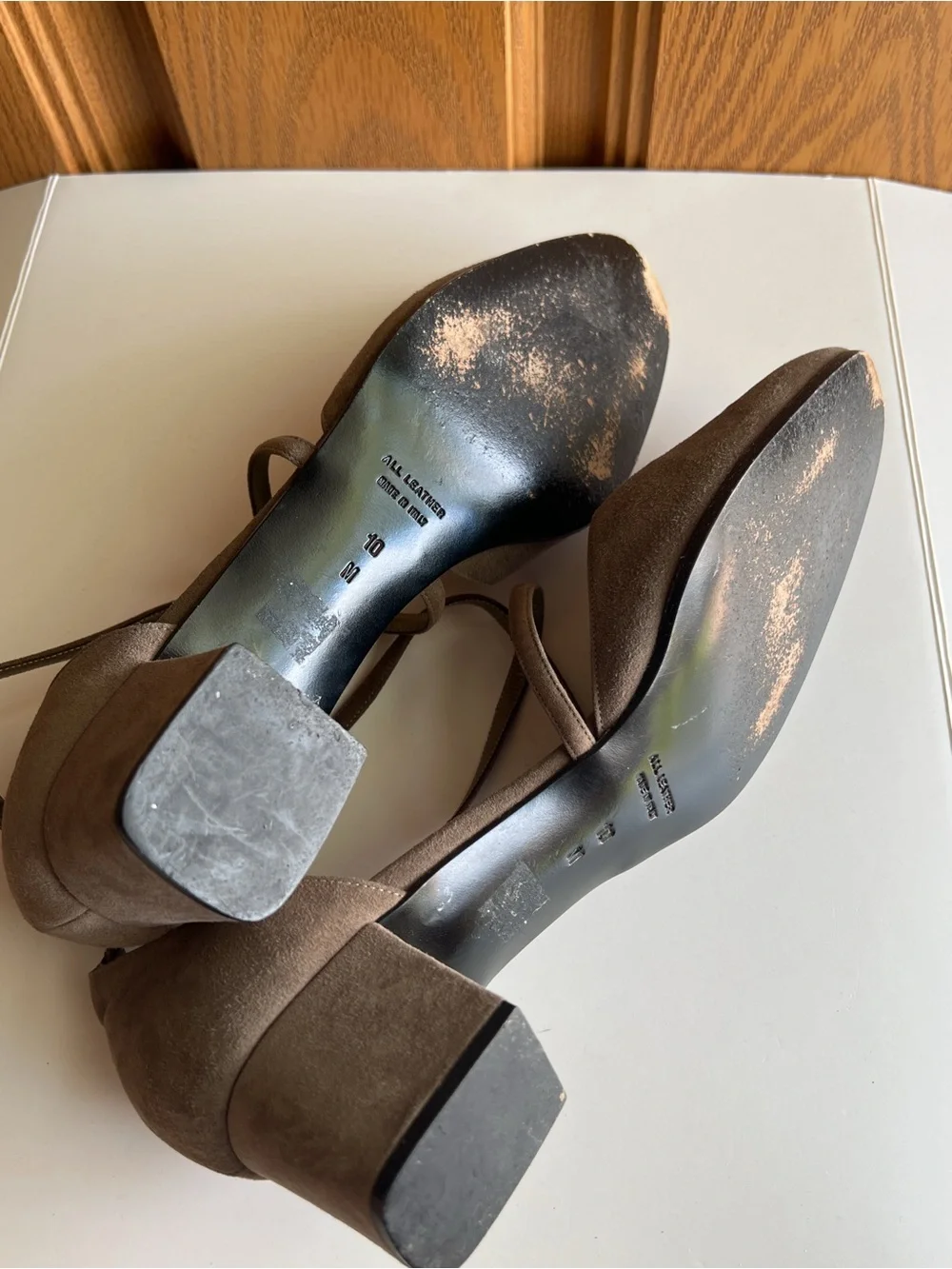 Vintage Yves Saint Laurent Taupe Suede D'Orsay Cross Strap Pumps Size 10M